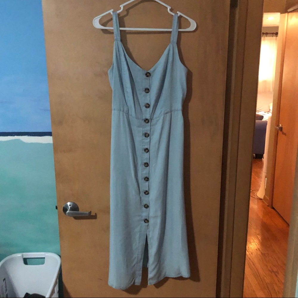 Soft denim jumper dress
